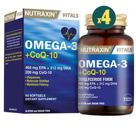 Nutraxin Omega-3 CoQ-10 4x60 Kapsül Balık Yağı
