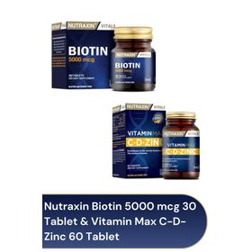 Nutraxin Vitamin Max C-D-Zinc 60 Tablet + Biotin 5000 mcg 30 Tablet