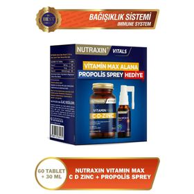 Nutraxin Vitamin Max C-D-Zinc 60 Tablet + Propolis 30 ml Sprey