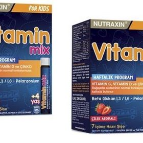 Nutraxin Vitamin Mix For Kids Çilek Aromalı 2 Adet 25 ml 7 Saşe