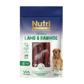 Nutri Canin 80 gr Kuzu Eti Sarılı Kemik Köpek Ödül Maması
