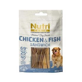 Nutri Canin 80 gr Tavuk ve Balık Etli Sandvic Tahılsız Köpek Ödülü