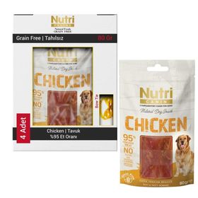 Nutri Canin Chicken Tahılsız %95 Tavuklu 4x80 gr Köpek Ödülü