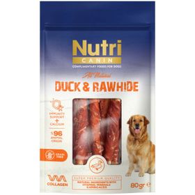 Nutri Canin Rawhide Ördek Eti 80 gr Sargılı Burgu Kemik Köpek Ödülü