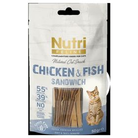 Nutri Feline 50 gr Natural Cat Snack Balık Eti Kümes Hayvanlı Çubuk Yetişkin Kedi Ödülü