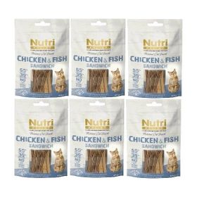 Nutri Feline 6 Adet %95 Tavuk ve Balık Etli Snack 50 gr Kedi Ödül Maması