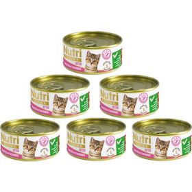 Nutri Feline 6x85 gr Kıyılmış Tavuk Etli ve Ton Balıklı Tahılsız Yavru Kedi Konservesi