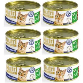 Nutri Feline 6x85 gr Kıyılmış Ton Balıklı ve Karidesli Tahılsız Yetişkin Kedi Konservesi