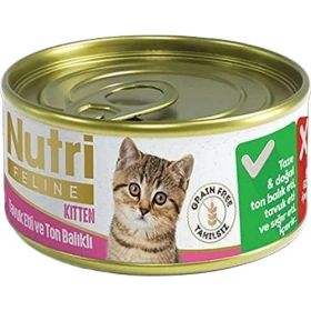 Nutri Feline 85 gr Grain Free Chicken Pate With Tuna Tavuk Etli Ton Balıklı Yavru Kedi Maması