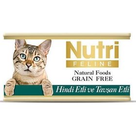 Nutri Feline 85 gr Hindi Etli ve Tavşanlı Tahılsız Yetişkin Kedi Konservesi