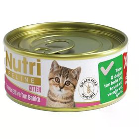 Nutri Feline 85 gr Kitten Tavuklu Ton Balıklı Yavru Konservesi