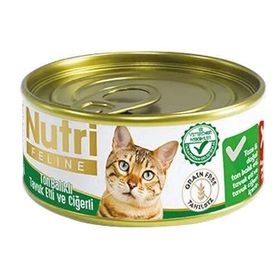 Nutri Feline 85 gr Tahılsız Ton Balıklı Tavuk Etli Ciğerli Kedi Konservesi