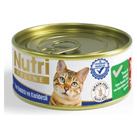 Nutri Feline 85 gr Ton Balıklı ve Karidesli 12 Adet Yaş Kedi Maması