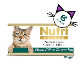 Nutri Feline Hindili Tavşanlı Özel Yaş 6x85 gr Kedi Maması