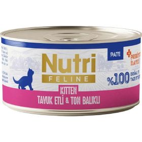 Nutri Feline Kitten Tavuk Etli ve Ton Balıklı Tahılsız 70 gr Yavru Kedi Konservesi