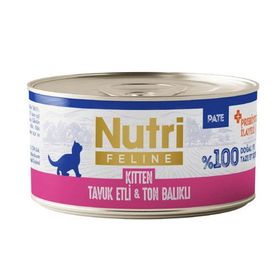 Nutri Feline Kitten Tavuk Etli ve Ton Balıklı Tahılsız 70 gr Yavru Kedi Konservesi