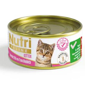 Nutri Feline Kıyılmış Tavuklu ve Ton Balıklı Tahılsız 6x85 gr Yavru Kedi Konservesi