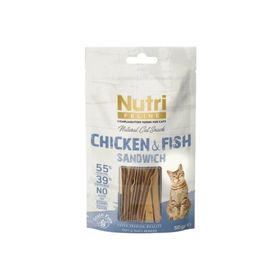 Nutri Feline Natural Cat Snack Tavuk Etli & Balık Etli 50 gr Kedi Ödülü