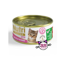 Nutri Feline NF Tahılsız Tavuk Etli Ton Balıklı 32x85 gr Yavru Yaş Kedi Mama