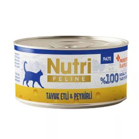 Nutri Feline Pate Tavuk Etli ve Peynirli Tahılsız 70 gr Kedi Konservesi