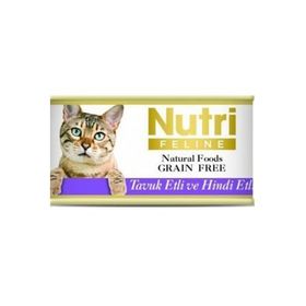 Nutri Feline Tahılsız Tavuk Etli Hindili 85 gr Kedi Konservesi