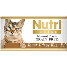 Nutri Feline Tahılsız Tavuk Etli Kuzulu 85 gr Kedi Konservesi