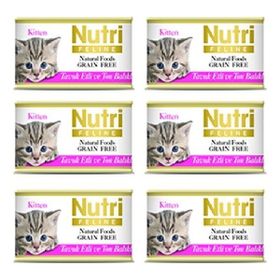 Nutri Feline Tahılsız Tavuk Etli ve Ton Balıklı Kitten Yavru 6x85 gr Kedi Yaş Maması