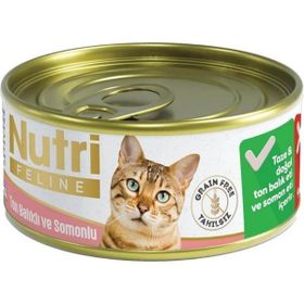 Nutri Feline Tahılsız Ton Balıklı Somonlu Probiyotikli 85 gr Kedi Konservesi
