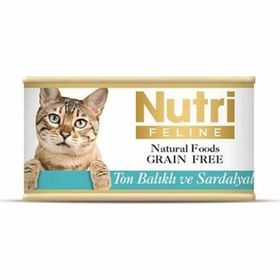 Nutri Feline Tahılsız Ton Balıklı ve Sardalyalı 6x85 gr Yetişkin Konserve Kedi Maması