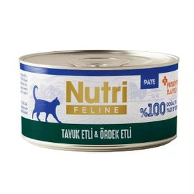 Nutri Feline Tavuk Eti ve Ördekli Tahılsız 70 gr Kedi Konservesi