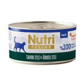 Nutri Feline Tavuk Eti ve Ördekli Tahılsız 70 gr Kedi Konservesi