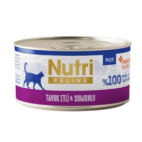 Nutri Feline Tavuk Eti ve Somonlu Tahılsız 70 gr Kedi Konservesi