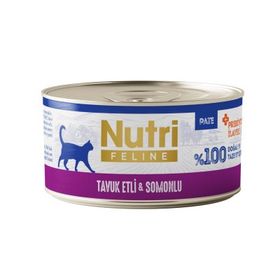 Nutri Feline Tavuk Etli ve Somonlu Tahılsız Prebiyotik İlaveli Ezme 70 gr Yetişkin Kedi Konservesi