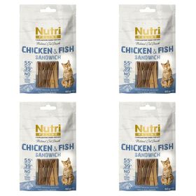 Nutri Feline Tavuk ve Balık Etli Sandviç Tahılsız 4x50 gr Kedi Ödülü