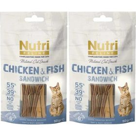 Nutri Feline Tavuk ve Balık Etli Snack 2x50 gr Kedi Ödül Maması