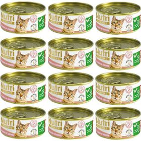 Nutri Feline Ton Balıklı ve Somon Balıklı Tahılsız Yetişkin 12x85 gr Yaş Kedi Mama