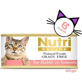 Nutri Feline Ton Somon Balıklı Yaş 6x85 gr Kedi Maması
