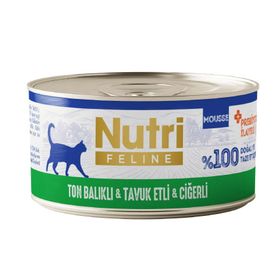 Nutri Feline Ton Tavuk ve Ciğerli Tahılsız 70 gr Kedi Konservesi
