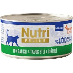 Nutri Feline Ton Tavuk ve Ciğerli Tahılsız 70 gr Kedi Konservesi