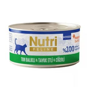 Nutri Feline Ton Tavuk ve Ciğerli Tahılsız 70 gr Kedi Konservesi
