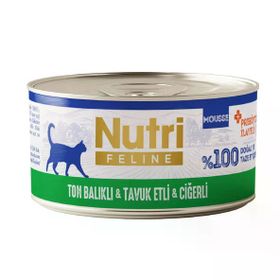 Nutri Feline Ton Tavuk ve Ciğerli Tahılsız 70 gr Kedi Konservesi