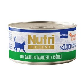 Nutri Feline Ton Tavuk ve Ciğerli Tahılsız 70 gr Kedi Konservesi