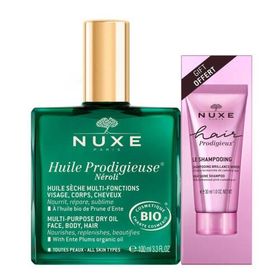 Nuxe Huile Prodigieuse Neroli 100 ml Çok Amaçlı Kuru Yağ + Hair Prodigieux 30 ml Şampuan