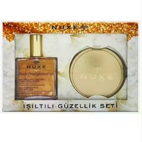 Nuxe Işıltılı Güzellik Seti Or Kuru Yağ 100 ml + 25 gr Kompakt Pudra