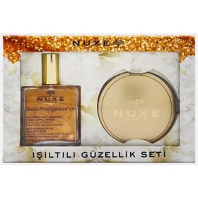 Nuxe Işıltılı Güzellik Seti Or Kuru Yağ 100 ml + 25 gr Kompakt Pudra