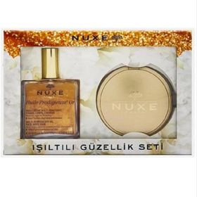 Nuxe Işıltılı Güzellik Seti Or Kuru Yağ 100 ml + 25 gr Kompakt Pudra