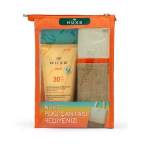Nuxe Sun Güneş Koruyucu Yüz ve Vücut Sütü SPF30 150 ml ve Plaj Çantası Seti