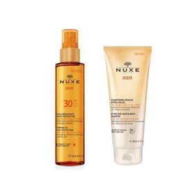 Nuxe Sun Huile Bronzante SPF 30 150 ml Vücut Yağı + After Sun 200 Şampuan