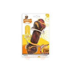 Nylabone 18 cm M Domuz Pastırması ve Cheeseburger Aromalı Köpek Çiğneme Kemiği