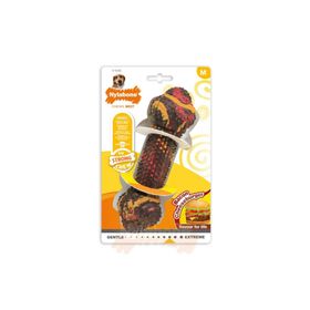 Nylabone 18 cm M Domuz Pastırması ve Cheeseburger Aromalı Köpek Çiğneme Kemiği